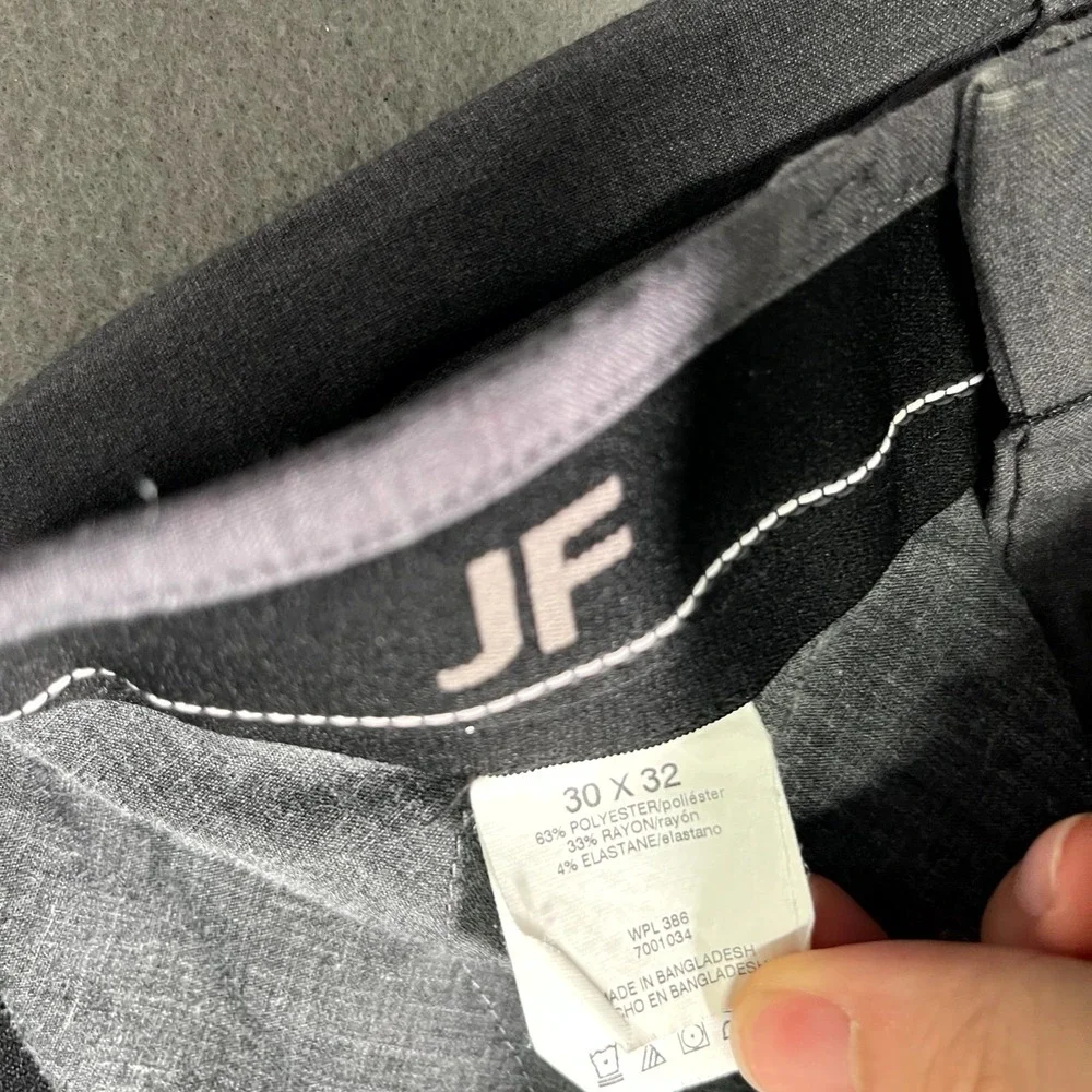 Jacqueline Ferrar Dress Pants Mens 30x32 Black Flat Front Straight‎ Leg Formal